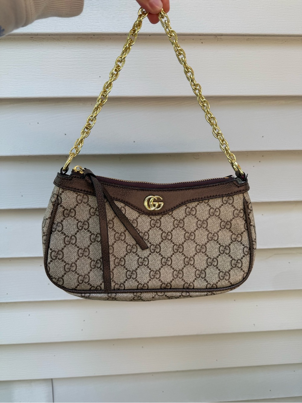 INSPIRED DUPE Designer Canvas Mini Shoulder Bag with Gold Chain